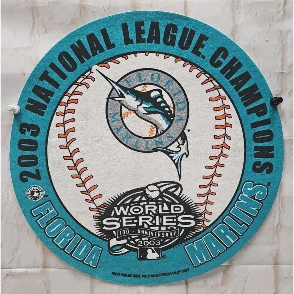2003 Florida Marlins National League World Series Champions Round Pennant 14½”